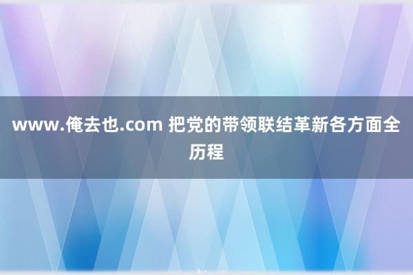 www.俺去也.com 把党的带领联结革新各方面全历程