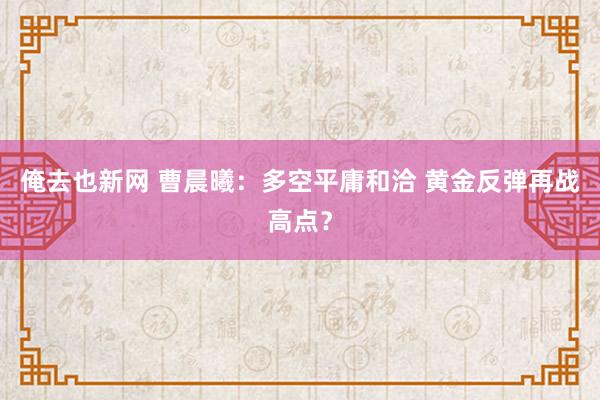 俺去也新网 曹晨曦：多空平庸和洽 黄金反弹再战高点？