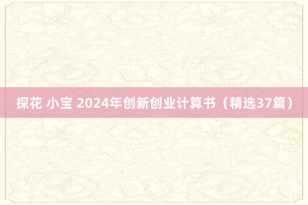 探花 小宝 2024年创新创业计算书（精选37篇）