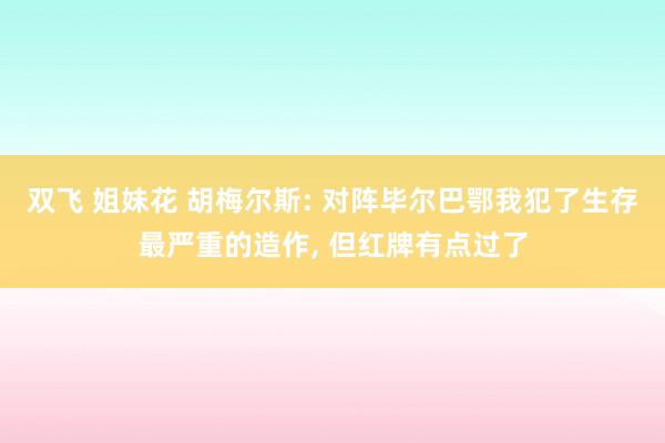 双飞 姐妹花 胡梅尔斯: 对阵毕尔巴鄂我犯了生存最严重的造作, 但红牌有点过了